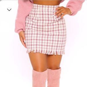 Check The Record Mini Skirt - Blush/combo